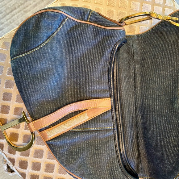 Christian Dior Blue Denim Saddle Handbag - Picture 6 of 9